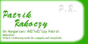 patrik rakoczy business card